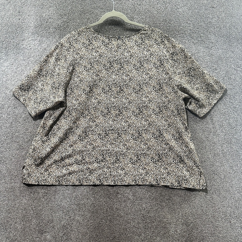 Talbots Blouse Top Women 20W Animal Print Short Sleeve‎ Lightweight Polyester - Picture 2 of 10